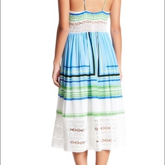 Tracy Reese Striped Silk Midi Dress - Picture 2 of 6